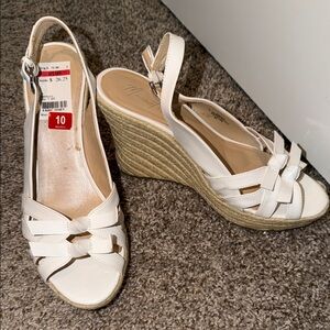 Marc Fisher Cream Wedge Sandals